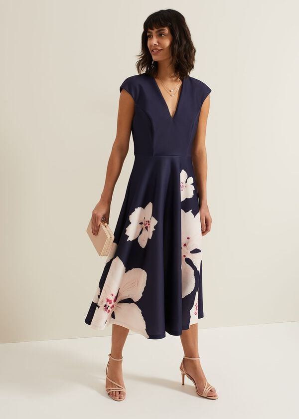 phase eight Rakhi Scuba Fit And Flare Midi Dress