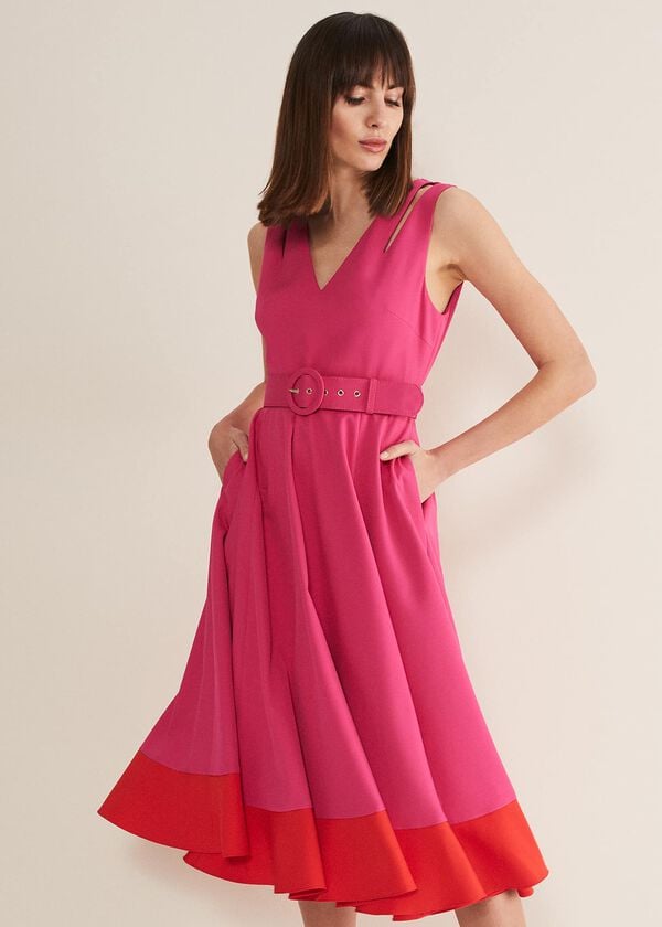 Phase Eight Raquel Belted Fit And Flare Dress