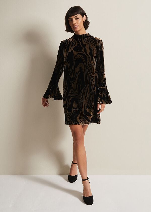 Phase Eight Rayna Velvet Swirl Mini Dress