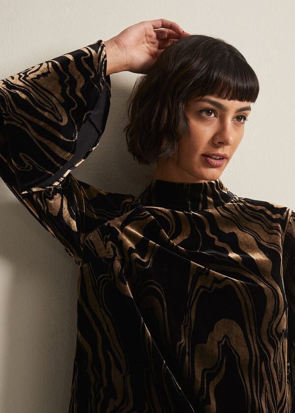 Phase Eight Rayna Velvet Swirl Mini Dress