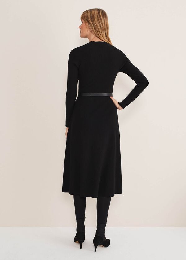 Phase Eight Reese Ribbed Maxi Belted Knit Dress