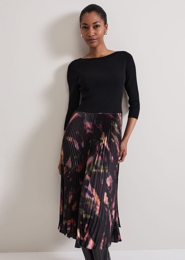 Phase Eight Rhea Woven Hem Abstract Dress