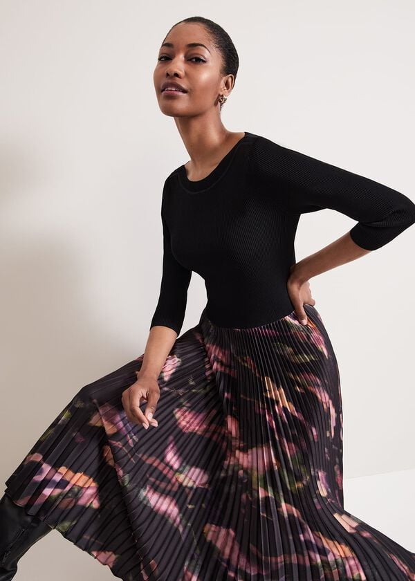 Phase Eight Rhea Woven Hem Abstract Dress