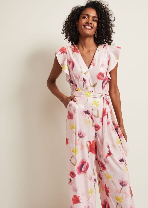 Phase Eight Rhiannon Sequin Printed Jumpsuit