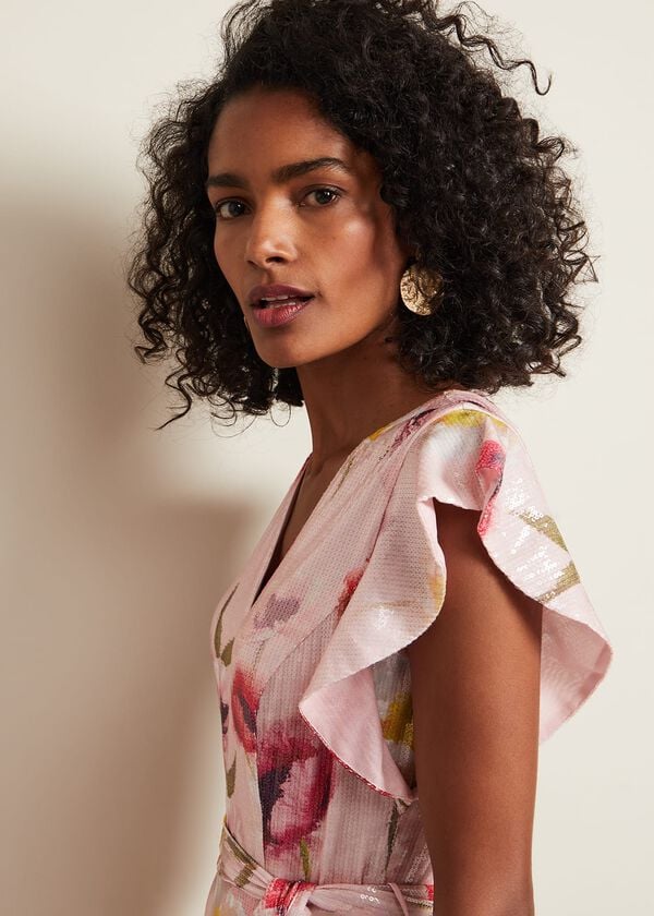 Phase Eight Rhiannon Sequin Printed Jumpsuit