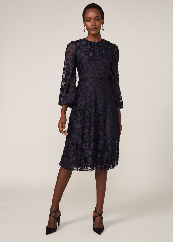 Phase Eight Rhona Floral Flocked Dress