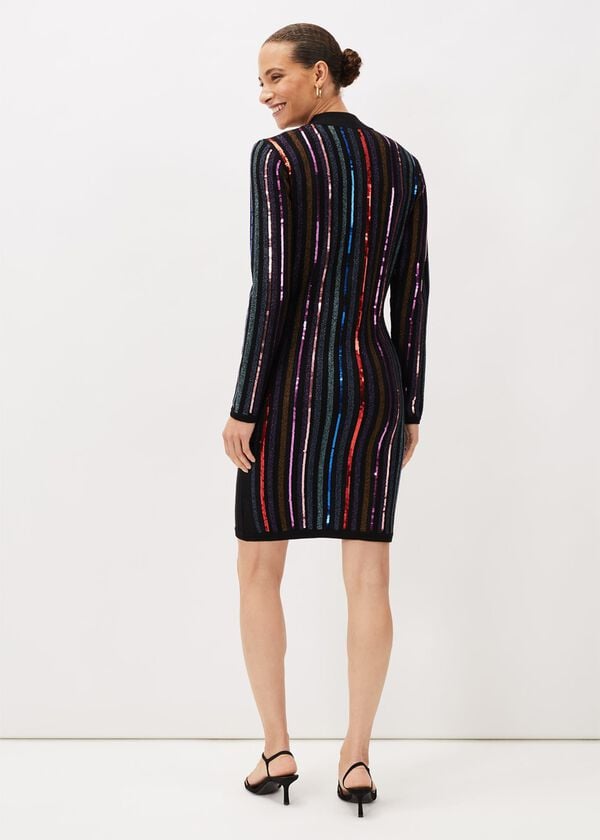 Phase Eight Rhonwen Sequin Stripe Dress