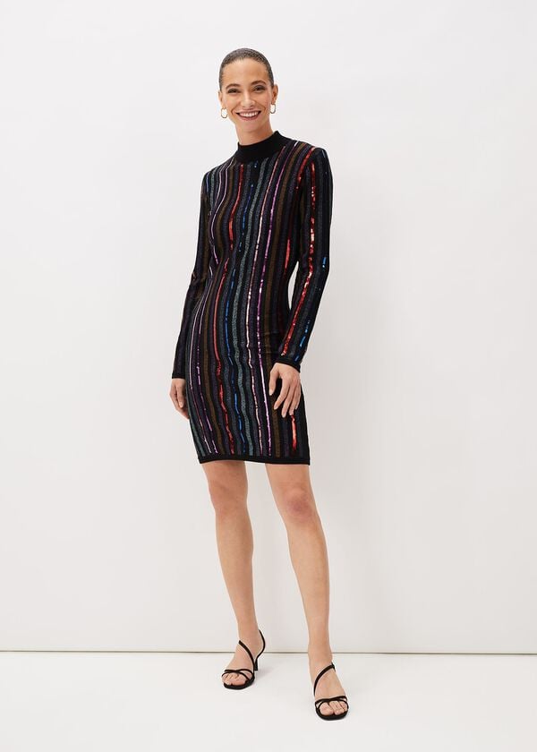 Phase Eight Rhonwen Sequin Stripe Dress