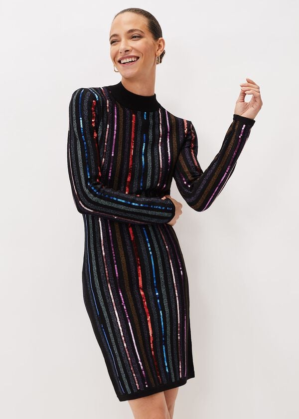 phase eight Rhonwen Sequin Stripe Dress