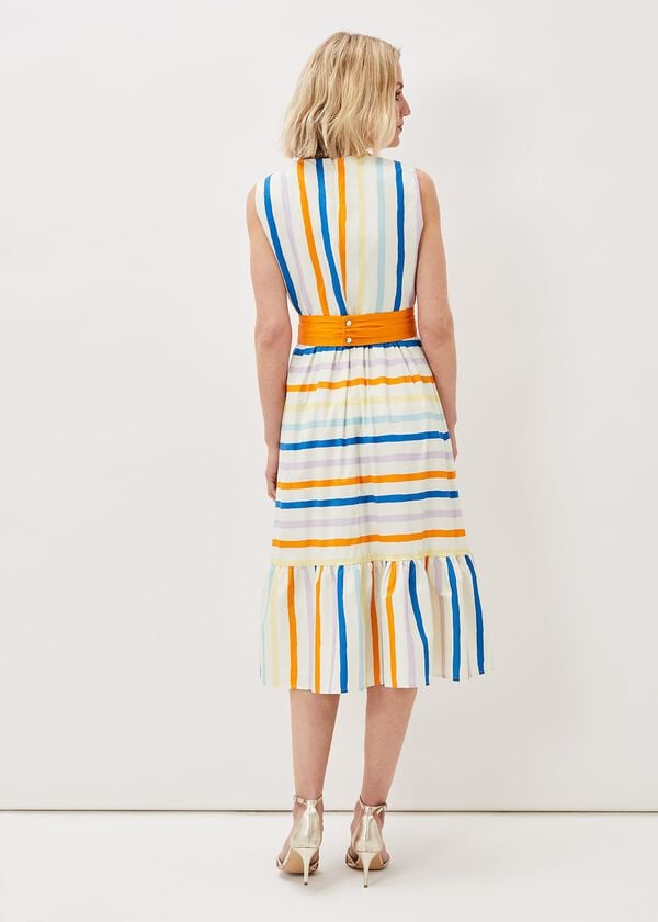 Phase Eight Riley Cotton Striped Midi Dress