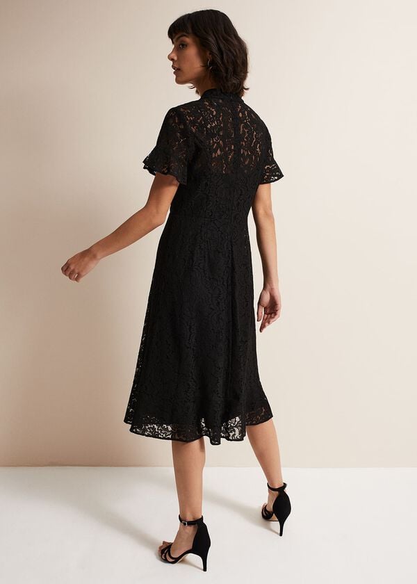 Phase Eight Rimsha Black Lace Midi Dress