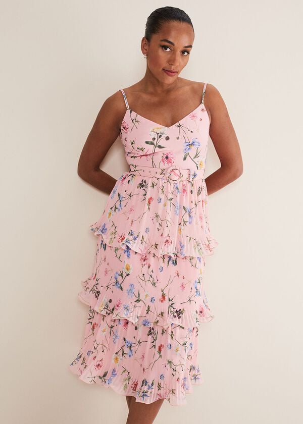 Phase Eight River Floral Tiered Midi Dress