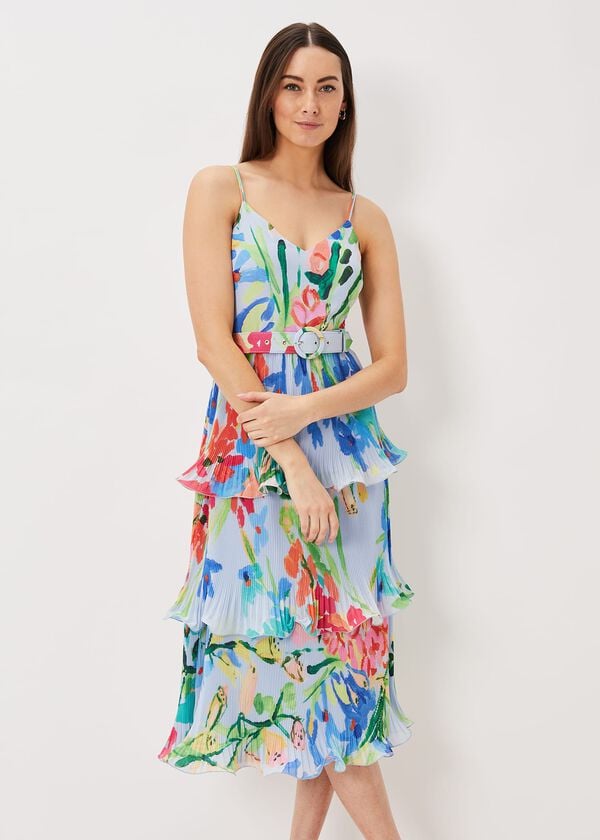 Phase Eight River Floral Tiered Midi Dress