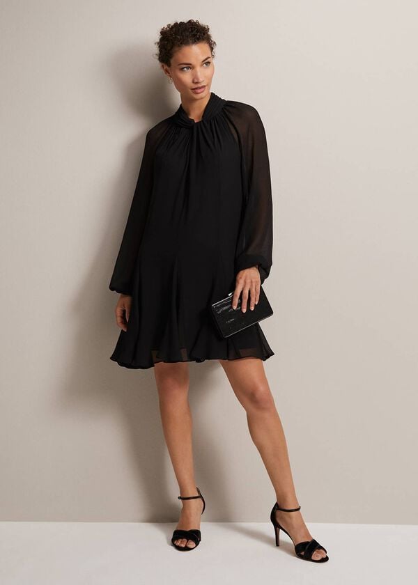 Phase Eight Romanna Black Swing Mini Dress