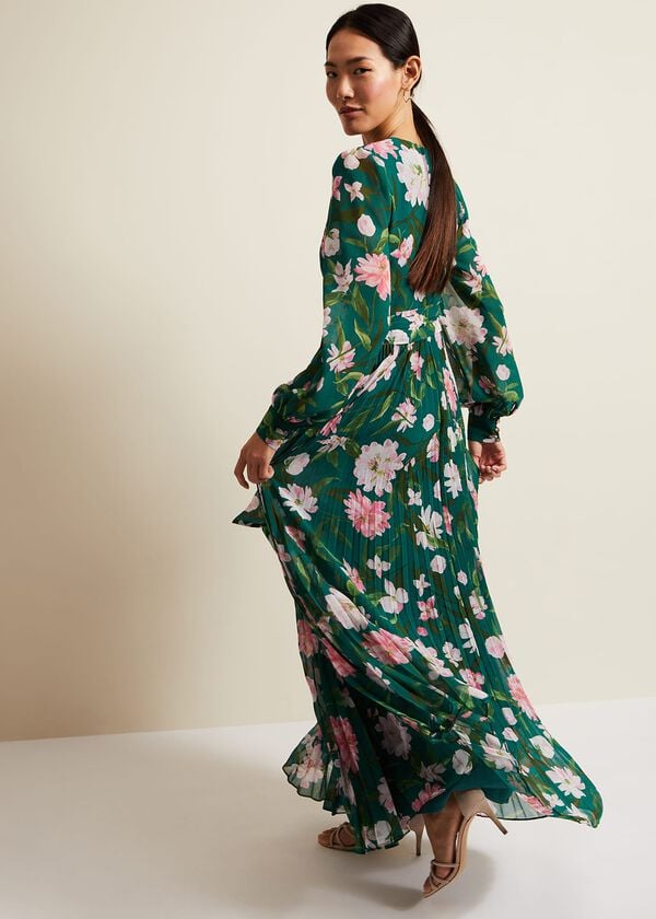 Phase Eight Rosa Floral Pleat Maxi Dress