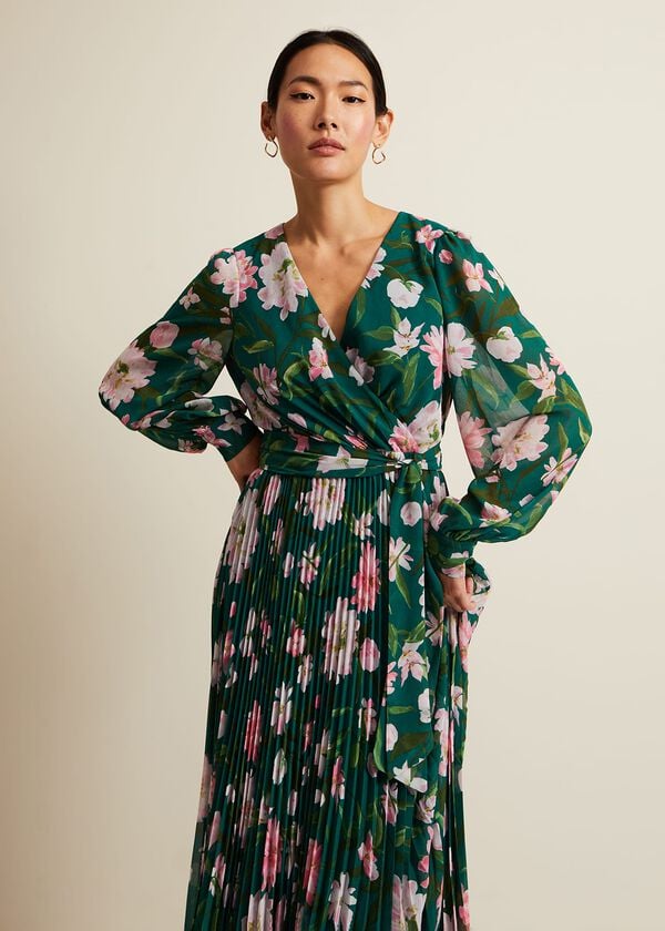 Phase Eight Rosa Floral Pleat Maxi Dress
