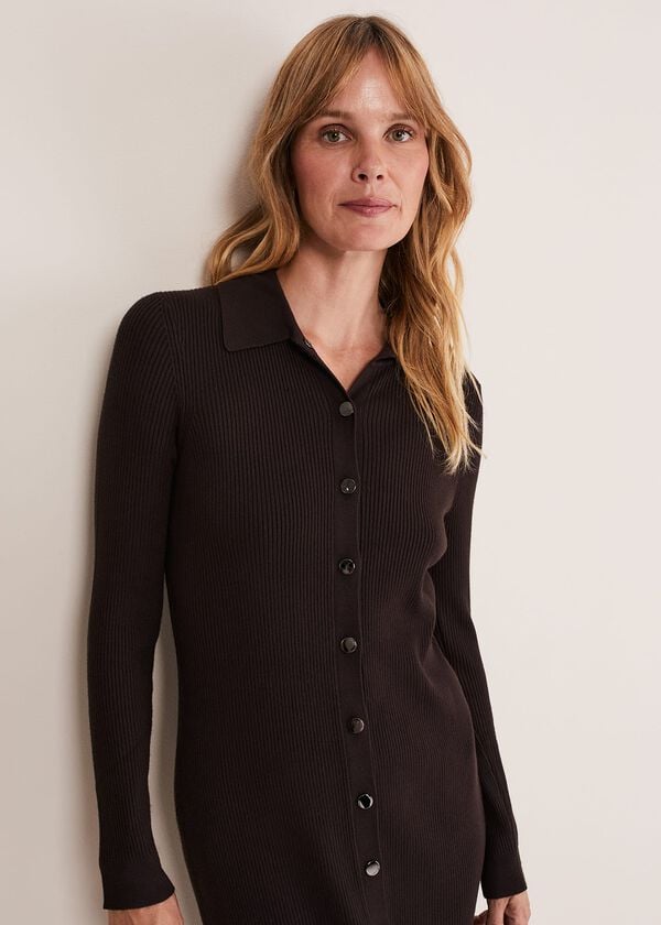 Phase Eight Rosa Ribbed Button Through Dress