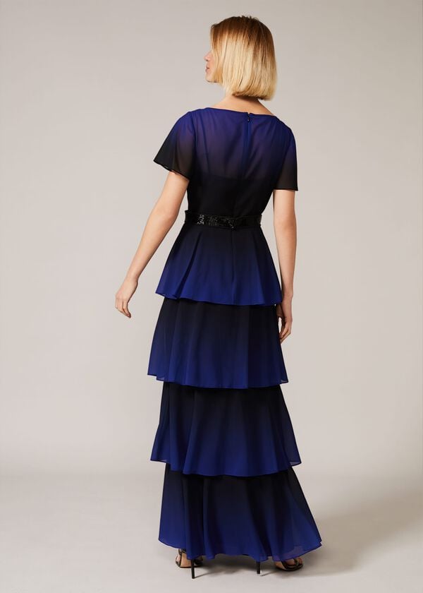 Phase Eight Rosalie Dipdye Tiered Dress