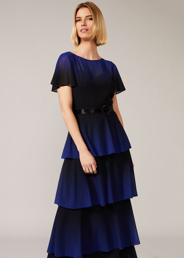 Phase Eight Rosalie Dipdye Tiered Dress