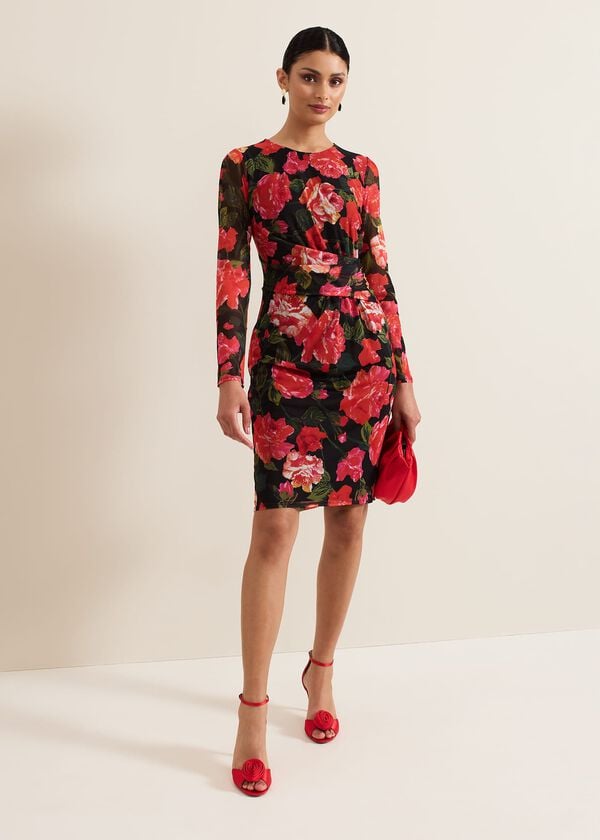 Phase Eight Roshni Mesh Floral Midi Dress