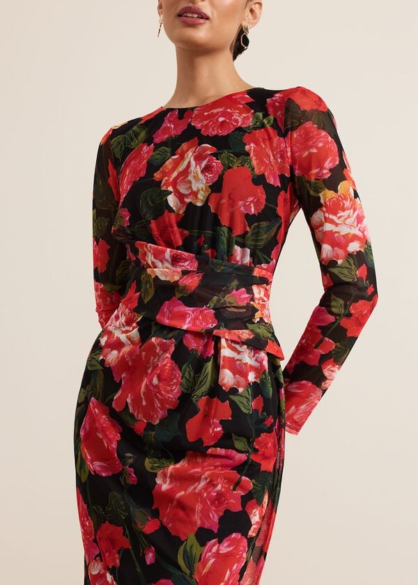 Phase Eight Roshni Mesh Floral Midi Dress