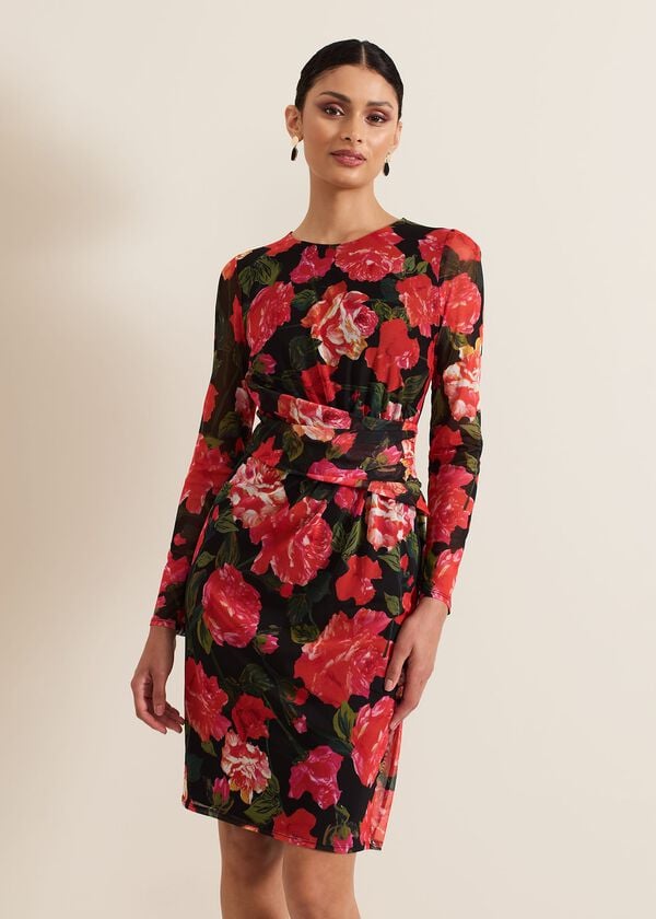 phase eight Roshni Mesh Floral Midi Dress