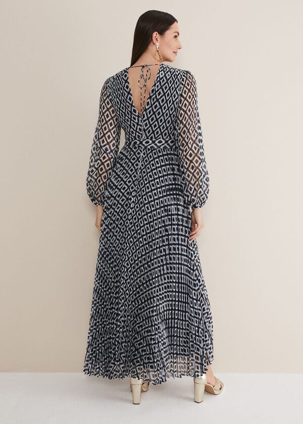 Phase Eight Roxanna Pleated Diamond Maxi Dress