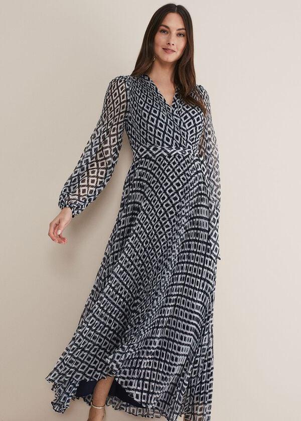 Phase Eight Roxanna Pleated Diamond Maxi Dress