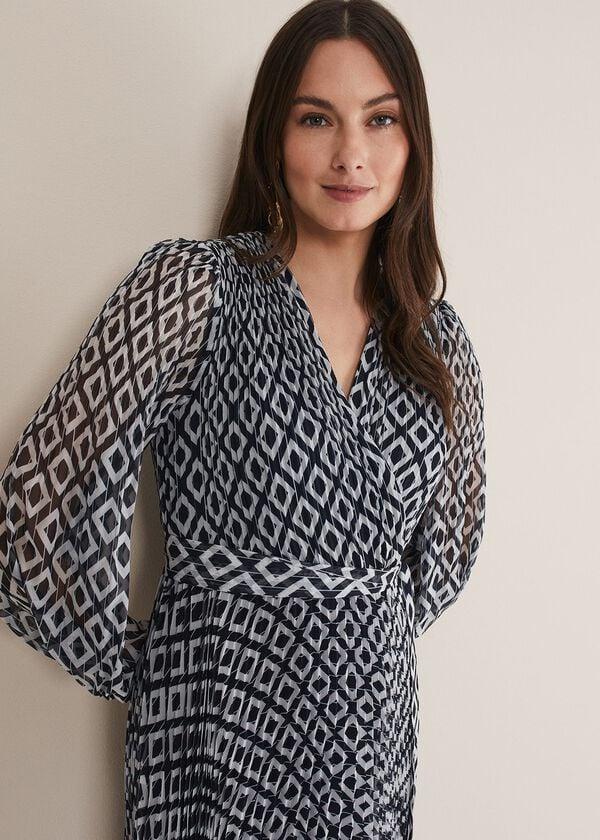 Phase Eight Roxanna Pleated Diamond Maxi Dress