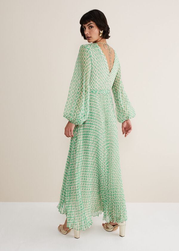 Phase Eight Roxanna Pleated Diamond Maxi Dress