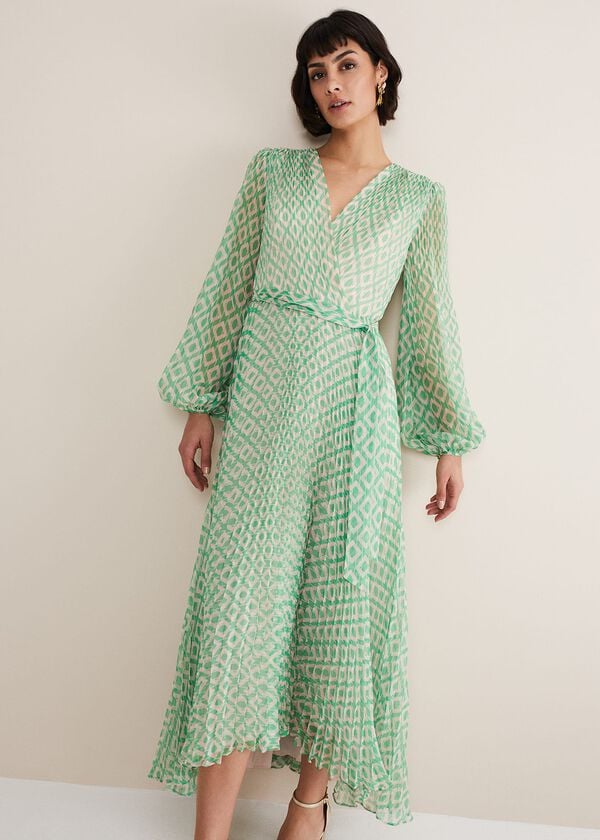 Phase Eight Roxanna Pleated Diamond Maxi Dress