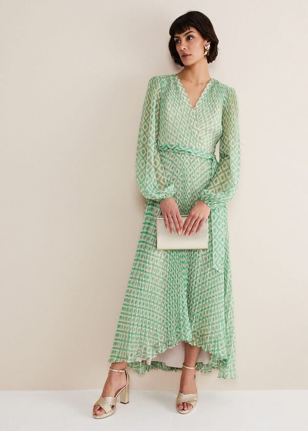 phase eight Roxanna Pleated Diamond Maxi Dress