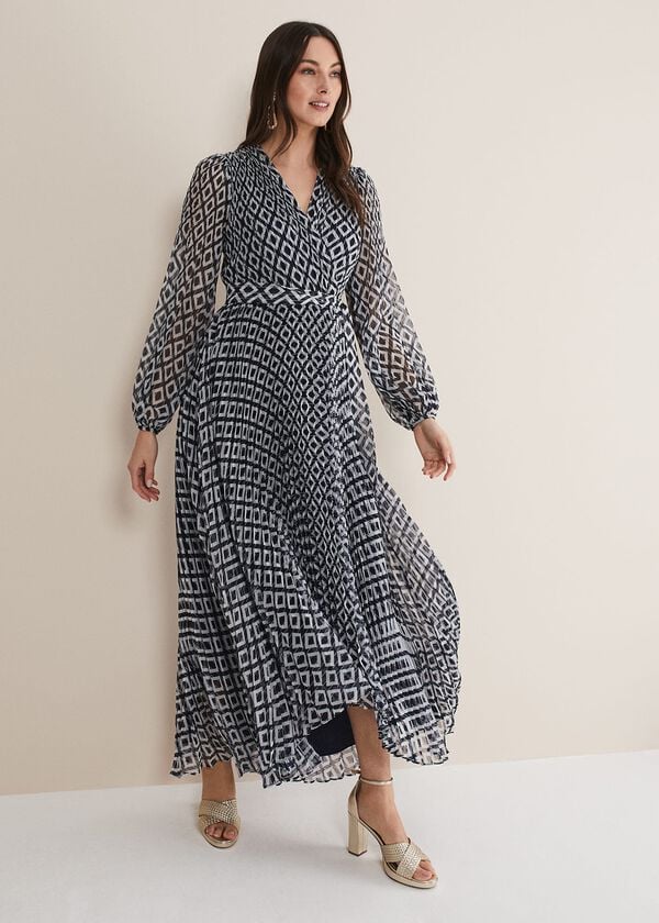phase eight Roxanna Pleated Diamond Maxi Dress
