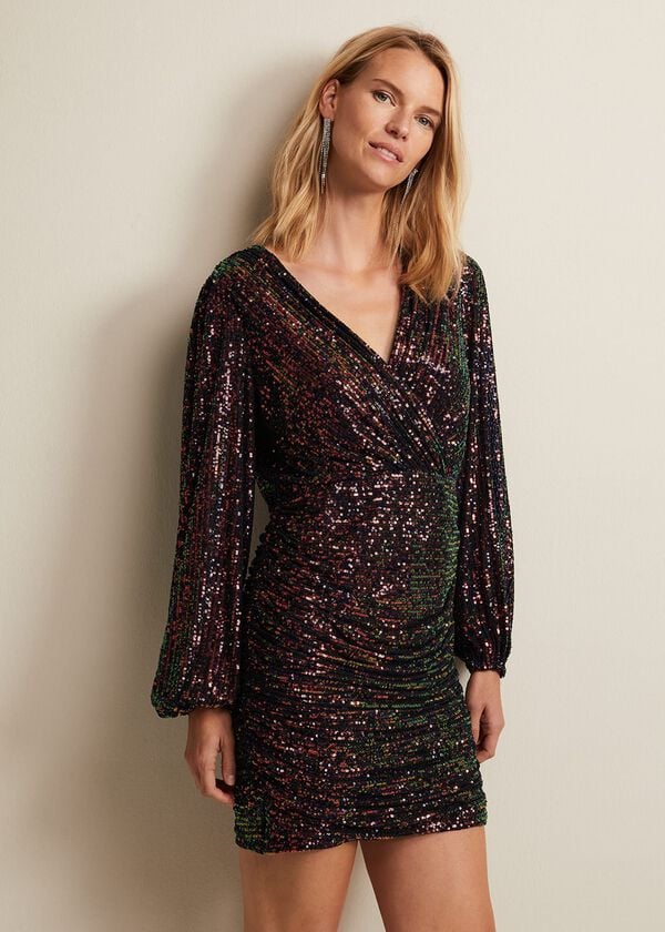 phase eight Ruby Sequin Ruched Mini Dress