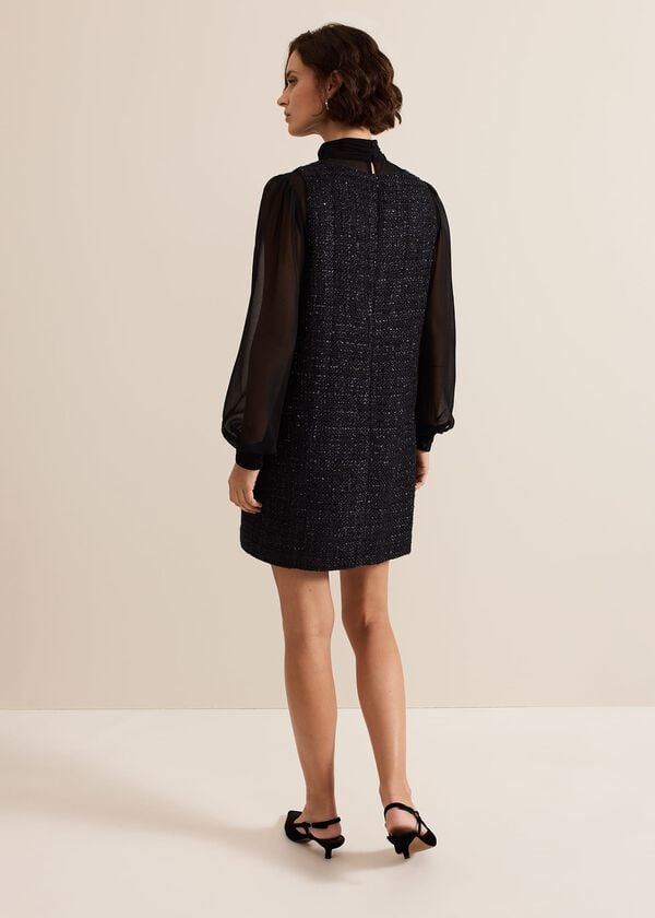 Phase Eight Sabine Navy Tweed Dress