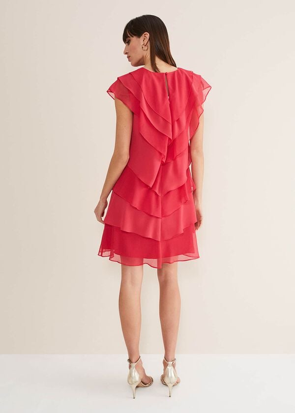 Phase Eight Sage Pleated Ruffle Mini Dress