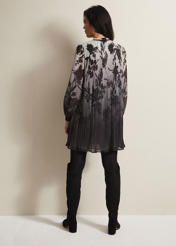 Phase Eight Sally Floral Pleated Swing Mini Dress