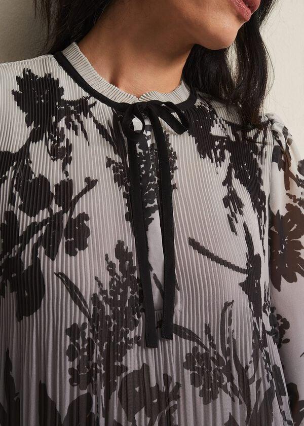 Phase Eight Sally Floral Pleated Swing Mini Dress