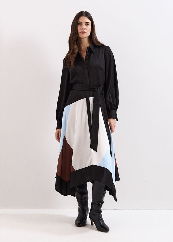 phase eight Samalie Satin Asymmetric Midi Dress