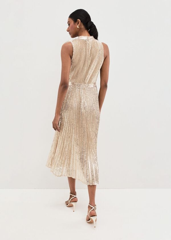 Phase Eight Sammy Silver Sequin Dress