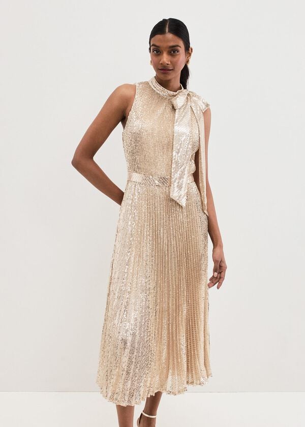 Phase Eight Sammy Silver Sequin Dress