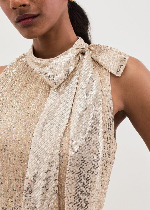 Phase Eight Sammy Silver Sequin Dress