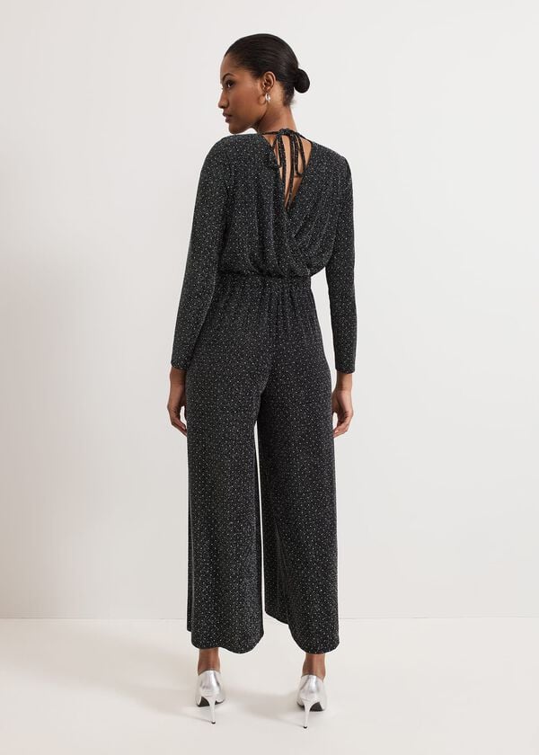 Phase Eight Sasha Black Sparkle Jumpsuit