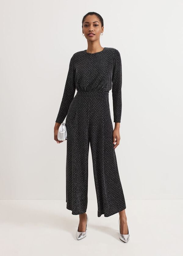 phase eight Sasha Black Sparkle Jumpsuit