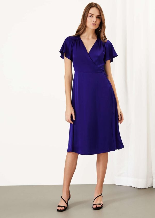 Phase Eight Sasha Satin Wrap Dress