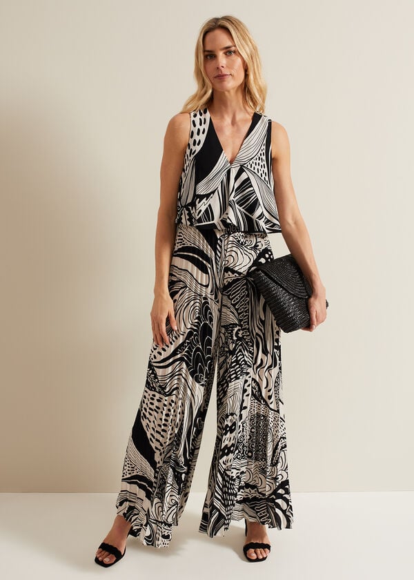 phase eight Saskia Abstract Pleated Jumpsuit