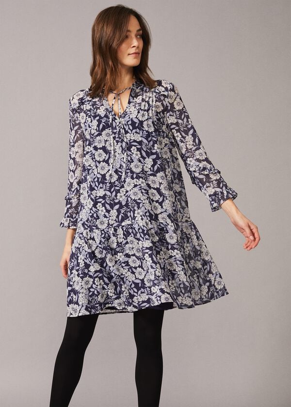 phase eight Sassie Floral Chiffon Tunic Dress