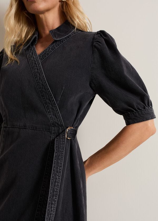 Phase Eight Senita Grey Denim Wrap Dress