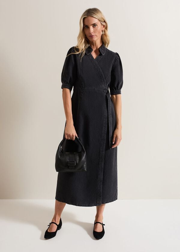 phase eight Senita Grey Denim Wrap Dress