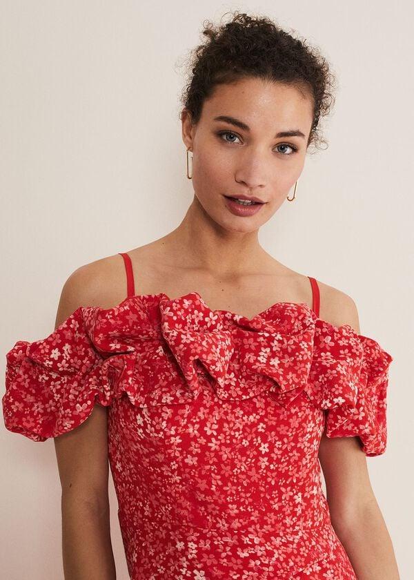 Phase Eight Senita Off Shoulder Ditsy Dress